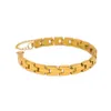 Bracelet minimaliste haut de gamme marée hommes et femmes niche simple en acier inoxydable design géométrique sens bracelet plaqué sous vide 18K
