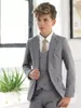 Mäns kostymer Vit Boy Suit Set Kids for Weddings Prom Children Formal Dress Boys Tuxedo (Jacket Pants Vest)