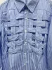 Women's Blouses QNPQYX Woven Cut Out Big Size Stripe Shirt Women Lapel Long Sleeve Button Through Blouse Female Summer Clothing Spring
