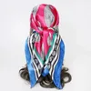 Scarves Man Women Boho Scarf Bohemian Paisley Shawl Hijab Wraps Square Kerchief Headband Faux Silk Bandana 90 90cm