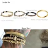 Classical Handmade Braiding Bracelet Gold Hip Hop Men Pave Cz Zircon Crown Roman Numeral Bracelet Luxury Jewelry J190719230U