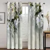 Curtain Watercolor Oil Painting With White Flowers Two Curtains 2 Pieces Thin Drape For Living Room Bedroom Window Decor