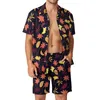 Men's Tracksuits Abstract Leaf Shirt Sets 3D Printed Men Casual Fashion Short Sleeves Shirts Oversized Beach Shorts Hawaiian Suits Summer