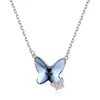 Pendant Necklaces Fashion Y2k Accessories Necklace For Women Korean Style INS Blue Butterfly Choker 2024 Trendy Gift
