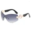 Occhiali da sole senza montatura per uomo e donna, personalizzati Love Y2K, occhiali firmati monopezzo UV400