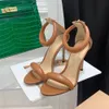 Gianvito Rossi Sandali Sandali con tacco a spillo 10,5 cm Sandali con tacco 8,5 cm Scarpe eleganti con tacco per donna Sandali firmati di lusso estivi cinturino con tacco Calzature con cerniera posteriore Con scatola 01