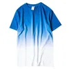 メンズTシャツ夏の半袖Tシャツファッションタイ染色グラデーションカラーラウンドネックコットンティーカジュアル