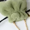 Bolsas de noche Moda Mujer Peluche Crossbody Elegante Ladise Girls Faux Fur Bag Monedero Lindo Cordón Bucket Satchel para ir de compras