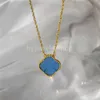 VAC Four Leaf Clover Designer Blue Prendant Necklace 925 Sterlling Silver 18K Gold Jewelry Set Set Set Studring Men Girl215S