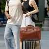 Duffel Bags Retro Leather Large Capacity Cowhide Carry-on Luggage Men And Women Business Travel Commuter Bag