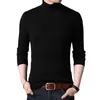 Maglioni da uomo 2024 autunno inverno uomo di marca dolcevita nero pullover slim fit maglione lavorato a maglia tinta unita traspirante