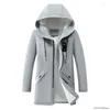 Men's Trench Coats Autumn And Winter Korean Style Men Cardigan Mid-length Coat Hooded Solid Jacket Casual Windbreaker Male