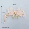 Grampos de cabelo estilo coreano noiva liga flor forma pente artesanal strass falso pérola decoração tiara acessórios de casamento na