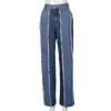 Women's Pants USA Clothing Fall Fashion Splicing Slim Fitting Jeans High Waisted Casual Straight Wholesale For Women