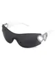 Солнцезащитные очки женские модные с сердечками, футуристические, без оправы, с запахом Y2K, большой щиток с защитой UV400