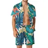 Men's Tracksuits Abstract Leaf Shirt Sets 3D Printed Men Casual Fashion Short Sleeves Shirts Oversized Beach Shorts Hawaiian Suits Summer