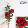 Decorative Flowers Three Head Velvet Rose Simulation Flower Home Decoration Handicraft Ivy Artificial MW0313