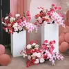 Decorative Flowers Pink Artificial Floor Flower Rose Orchid Row Wedding Table Floral Arrangement Party Stage Backdrop Prop Window Displa