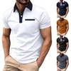 Camisas masculinas moda primavera e verão casual manga curta botões lapela cor sólida história mens camisa pacote