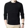 Мужские свитера, пуловер на весну и осень, однотонный толстый вязаный мужской простой свитер с круглым вырезом, топы, мужская одежда, нижнее белье
