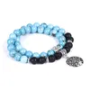 Bracelets multicouches Chakra Reiki, arbre de vie, Yoga, guérison, pierre naturelle, bijoux d'anxiété pour femmes et hommes