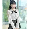 Blusas femininas kawaii camisas femininas lolita harajuku y2k bonito estilo japonês blusa elegante manga longa topos casual escritório senhoras estética