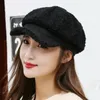 Bérets mode automne et hiver chaud en plein air décontracté dame octogonale rétro casquette chapeau casquettes pour femmes tête décor accessoire