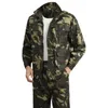 Tracksuits masculinos roupas de treinamento terno camuflagem impressão botão manguito resistente à sujeira calças jaqueta para uso diário