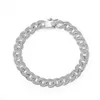 Hip Hop Vintage Bijoux De Mode 18K Réel Or Blanc Remplissage Blanc Clair 5A Cubique Zircone Parti Populaire Femmes Bracelet Pour Hommes Cadeau258E