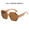 Sunglasses 2024 Arrival Oversized Lattice Gradient Frame Women Or Men Italy Polygon Y2K Dark Sun Glasses Cool Shades Female