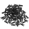 Frames 100pcs Wooden Clothespins Small Picture Clips Po Paper Peg Pin Craft For Crafts Decoration Hanging ( Black )