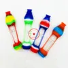 Mais recente colorido silicone pele tubos de vidro seco erva tabaco coletor provador bat um hitter portátil fumar tubo bolso cigarro titular dugout dicas dhl