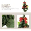 Christmas Decorations Mini Decorative Tree Package 22cm Gold Red Linen Small Decoration Desktop Adornment Xmas Ornaments Household Cloth