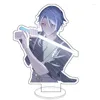 Portachiavi Anime Genshin Impact Figura Cosplay Acrilico Azione Kamisato Ayaka Ayato Stand Sign Desk Decor Fans Raccogliere Toy Regalo per un amico