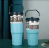 ABD stok su şişeleri 20oz 30 oz bardak ısı koruma paslanmaz çelik tumbler açık büyük kapasiteli seyahat karmuglar yeniden kullanılabilir sızdırmaz flip fincan 0101