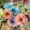 Decorative Flowers Artificial Bouquet Fake Gerbera Chrysanthemum Daisy Sun Flower Silk Plastic Plant Wedding Home Garden Party Decoration