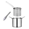 Pannor Deep Fryer Pot Kitchenware Cooking Tool Kök Nudlar Stekkorg för festcamping Hem Picknickmatsal