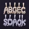 Nieuwe A-Z mannen Drip Bubble Letters Hangers Kettingen Initialen Brief Ice Out Cubic Zirkoon Hip Hop Sieraden Touw Ketting t274G