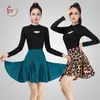 Stage Wear Latin Dance Mid Sleeve Set Adult Women Big Swing Skirt Performance Dress Ballroom Standard