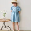 Robes d'été en Denim bleu pour filles, vêtements de princesse de fête pour enfants, Style coréen