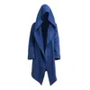 Herrgravrockar 2024 Mens Hooded Cardigan Coat Streetwear Solid Color Windbreaker With Hood Autumn/Winter Jackets Men