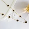 Bijoux de créateurs Accessoires de mode de luxe VCF Dix collier pendentif fleur chanceux quatre feuilles d'herbe 10 collier de fleurs collier chaîne fritillaire collier agate UC9B