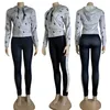 Dames Sportpak met capuchon en letterdruk Tweedelige sets Mode Dames Offset Brief Casual hoodiebroek Pak Trainingspakken