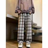 Women's Pants American Style Retro Sense Design Checkered Straight Leg For Men And Women Fashion Trend Casual Couple Wide