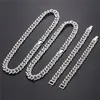 Silverfärg Miami Curb Cuban Chain Halsband Män kvinnor Hip Hop Jewelry Bling Rapper Unisex Grunge Chokers290p