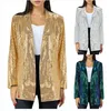 Costumes pour femmes 2024 Femmes Blazer Blazer Veste Laides Offical Haute Qualité Gold Glitter Sparkle