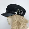 Berets Woolen Felt Beret Hat For Women Y2K Steampunk Cool Joker Girl Fashion Octagonal Cap Teens Lolita-Style Headwear