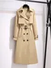 Gabardinas de mujer Abrigos de invierno Abrigo largo Mujeres Turn-Down Collar Elegante Fajas de doble botonadura de gran tamaño Cazadora femenina