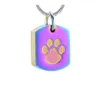 Dog Paw Etching Stainless Steel Memorial Urn Jewelry Loss Of Pet Keepsake Cremation Pendant Necklace268W