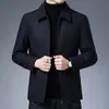 Spring Autumn Male Coat Brand Business Causal Jackets Lapel Zipper Black Jacket Middle-aged Man Korean Fashion in Outerwears 231229